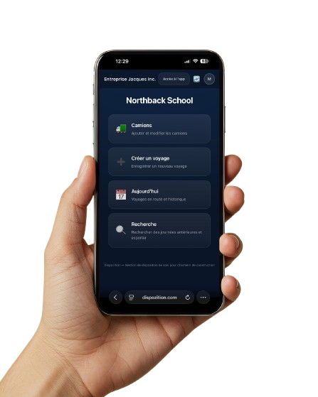 Dispozition sur mobile